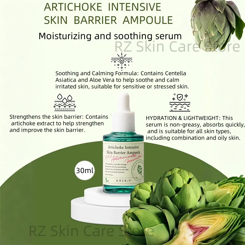 AXIS-Y Artichoke Intensive Skin Barrier Ampoule Dark Spot Correcting Glow Serum Niacinamide Centella Asiática Facial Skincare