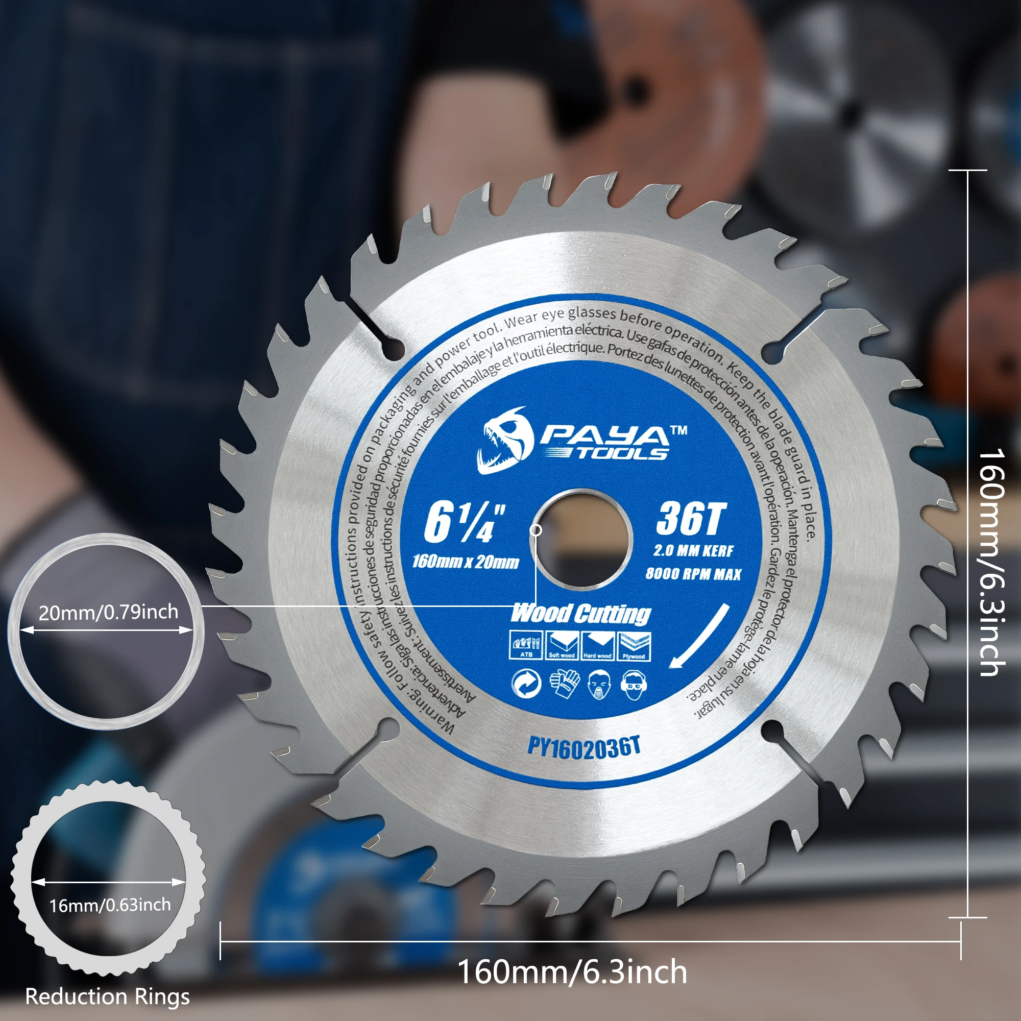 PAYA Wood Cutting Circular Saw Blade 160mm Saw Blade 6 1/4