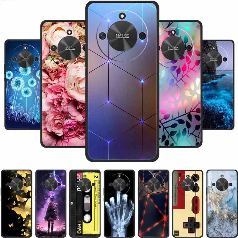 For Honor X9c Smart Case HonorX9c Smart Coque Black Silicone Soft Back Cover Case For Honor X60 5G Phone Case Cover HonorX60 Bag