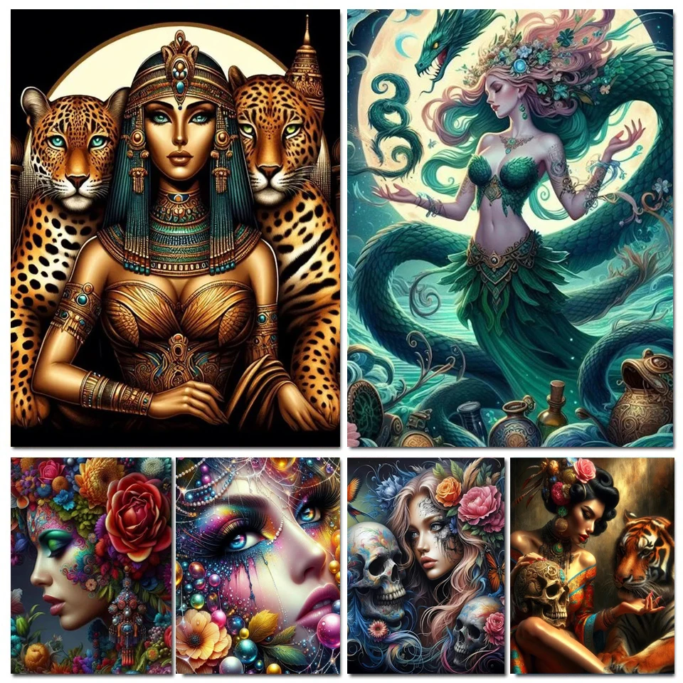 

Egyptian Queen,Mermaid,Dragon And Girl,Skull Rose 5D DIY Diamond Painting Kits New 2024 Diamond Mosaic Embroidery Cross Stitch