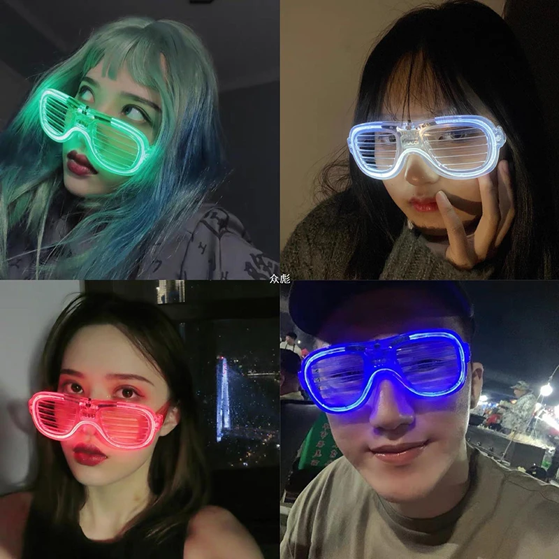 1/10/20pcs Light Up LED Glasses 5 Colors Luminous Glasses Glow in The Dark Birthday Bachelorette Party Favor Neon Glasses Props