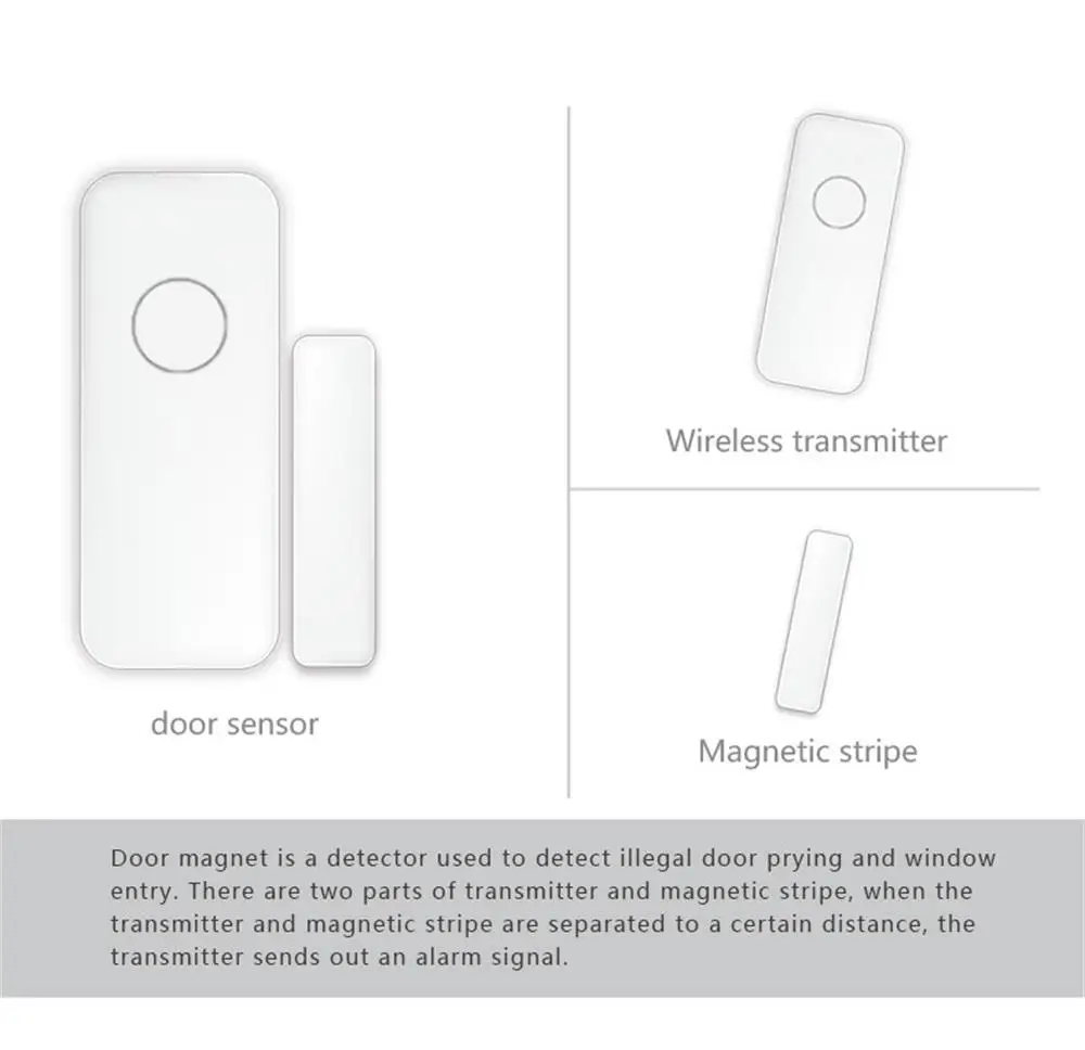 433MHz Door Detector Wireless Home for Alarm System Alerts Window Sensor