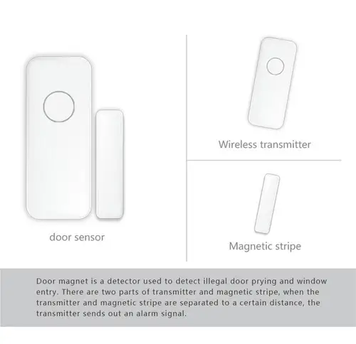 Imagen 2 del producto GauTone 433MHz Detector de puerta inalámbrico para el hogar para alertas del sistema de alarma Sensor de ventana