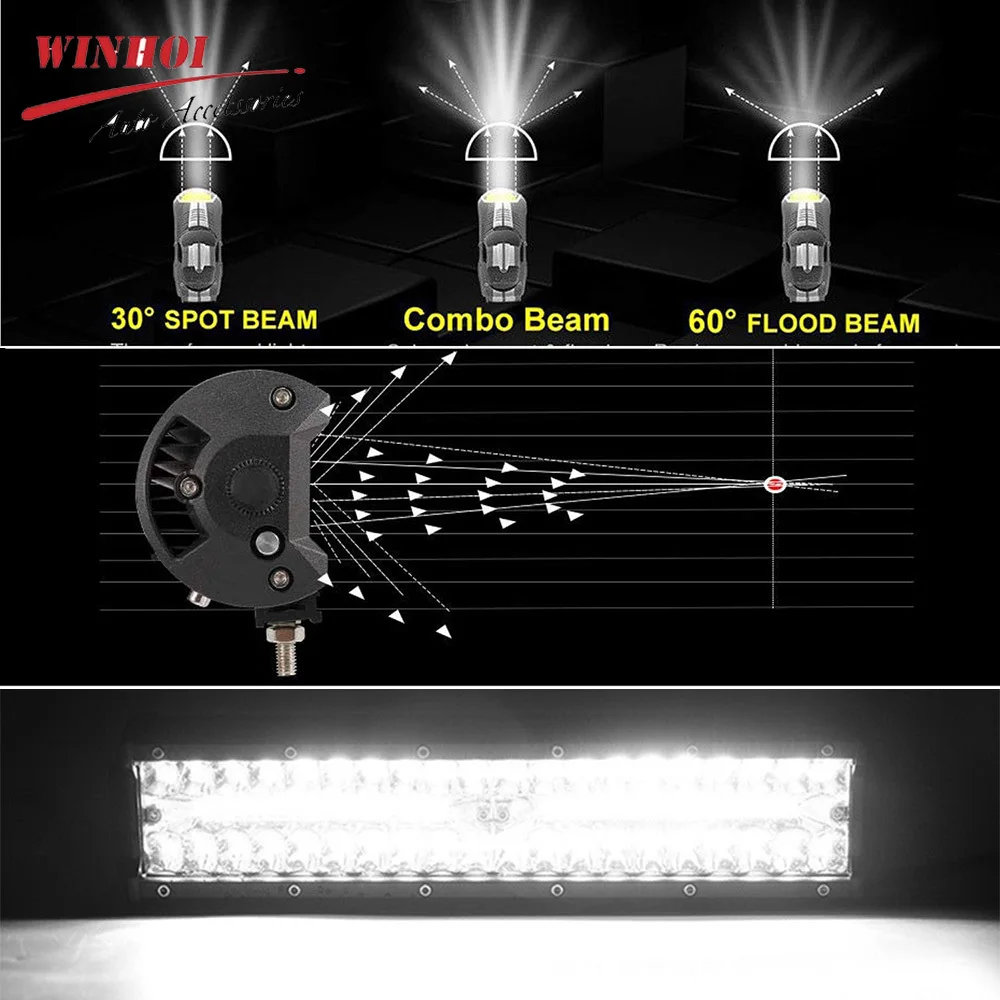 4x4 Off Road LED Light Bar 420W 360W 300W 240W 180W 120W Bright Beam Flood Spotlight Work Light for Car Truck Trailer Lightbar