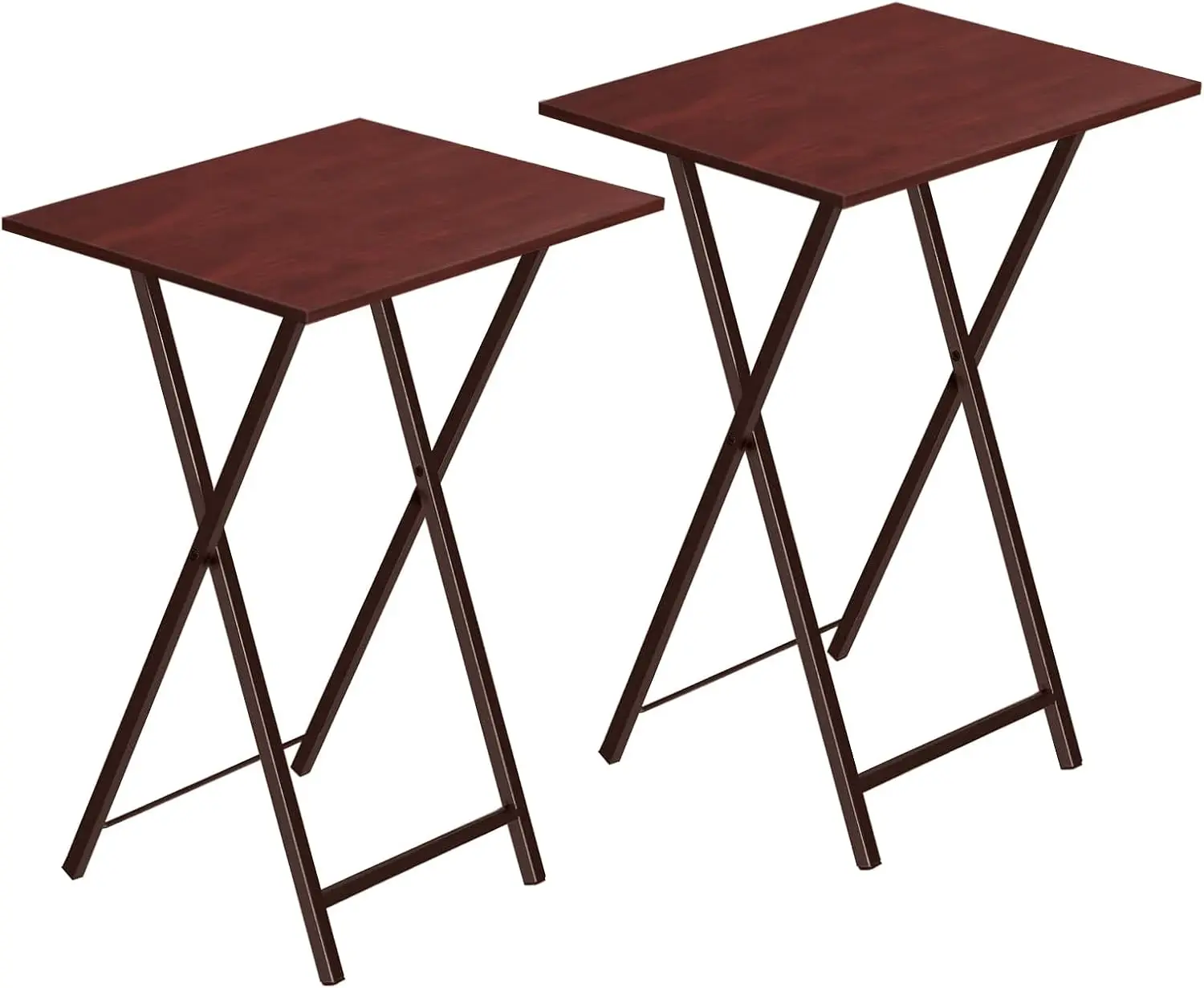 Industrial Snack Tables for Eating at Couch, Stable Metal Frame, Easy Assembly, Space Saving