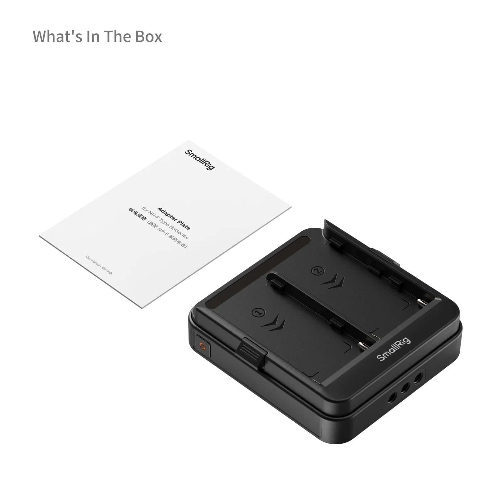 SmallRig-adapterplaat voor NP-F-type batterijenHot-Swap UPS-functie D-Tap, DC 5521 en USB-C-uitgangen Intelligent Power Management