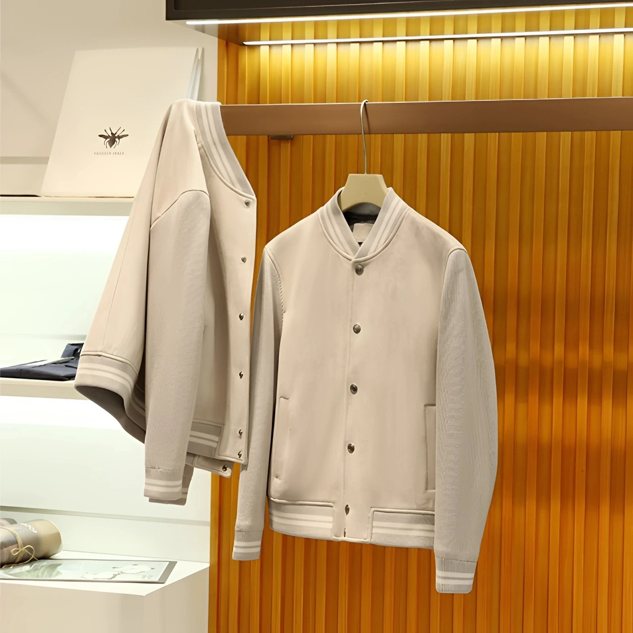 

Мужская замшевая вязаная лоскутная куртка, легкая роскошная бейсбольная одежда, ветрозащитная модная верхняя одежда на осень-зиму