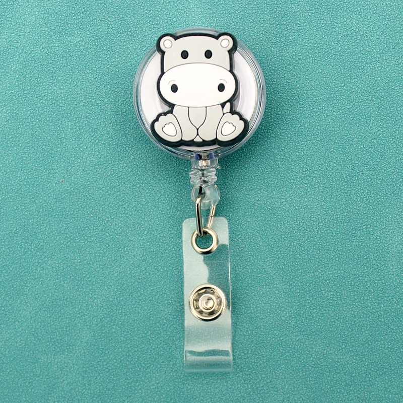 Cute Forest Animal Style Badge Reel Nurse Workers Enfermera ID Holder Girl Boy Retractable Name Card Holder Accessory