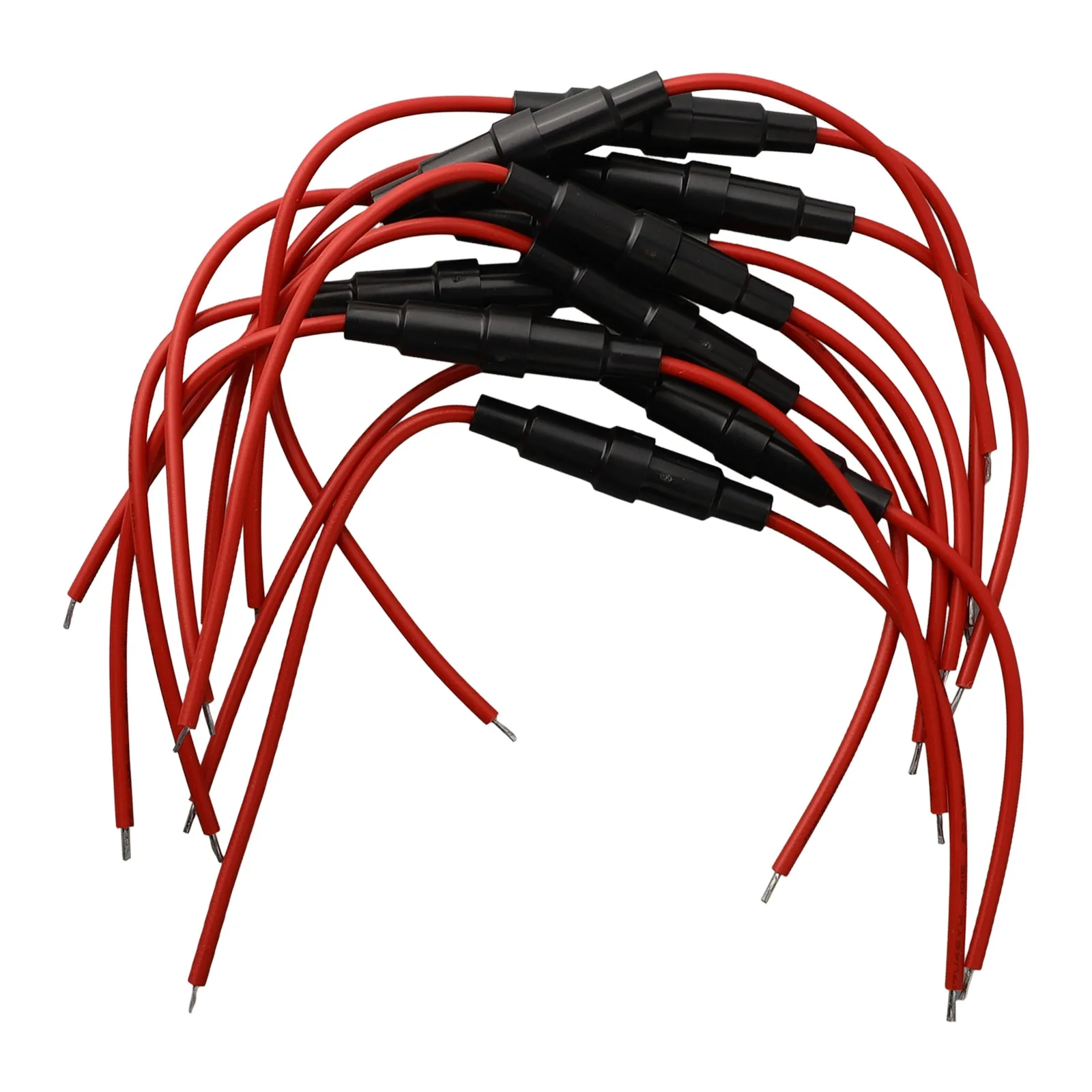 10pcs 5x20mm Inline Fuse Holder Fast-Blow Screw Type Fuse Holder With 22AWG Wire Electrical Equipment Replacement Accessories