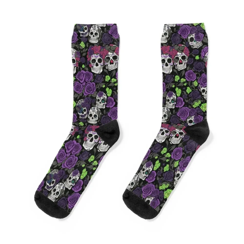 

Sugar Coated Bones Sugar Skull Pattern Socks designer brand winter thermal cute Socks Male Women's