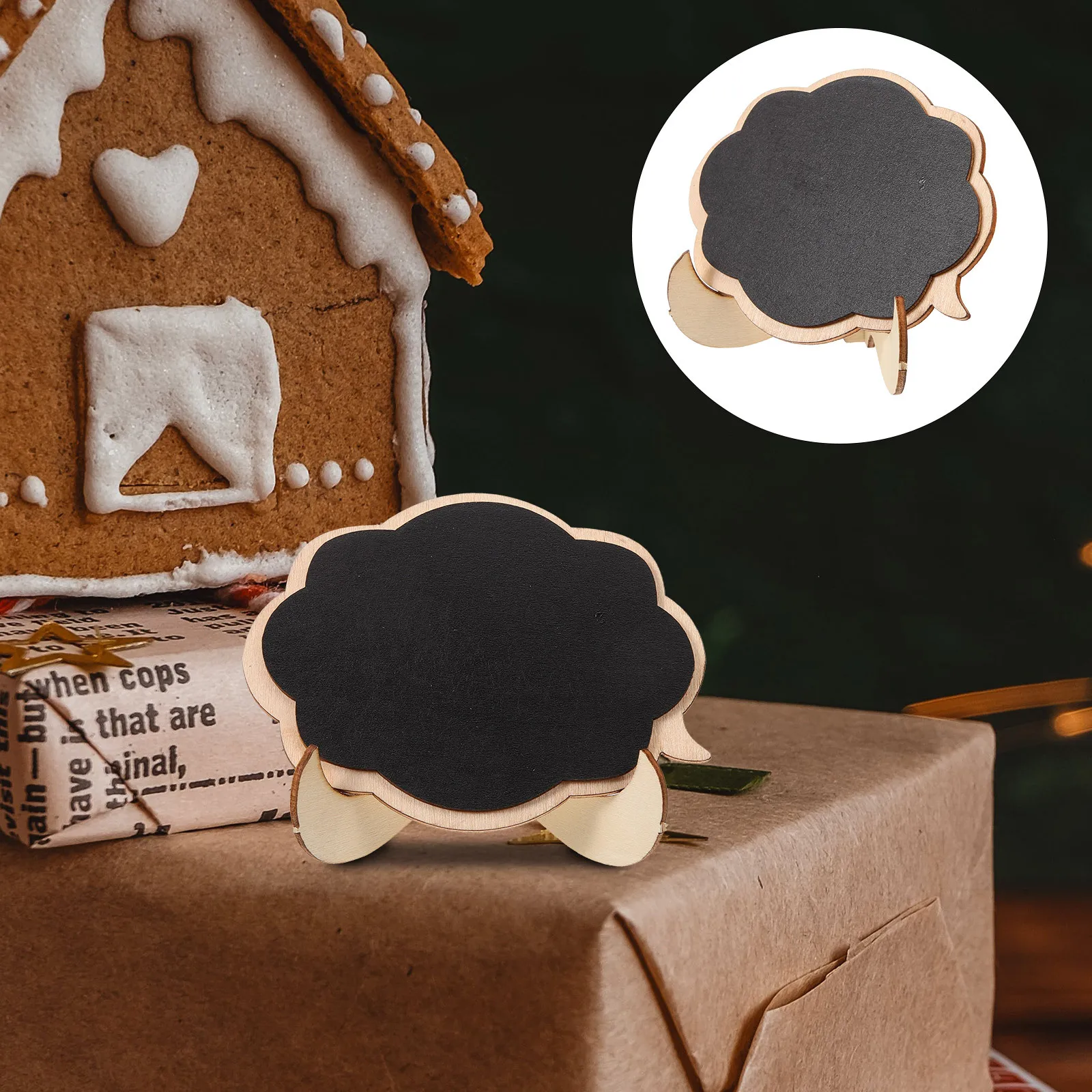 20Pcs Wooden Mini Chalkboard Signs Small Tabletop Decor Display Board for Messages Coffee Shops Home 123 Mini Chalkboard