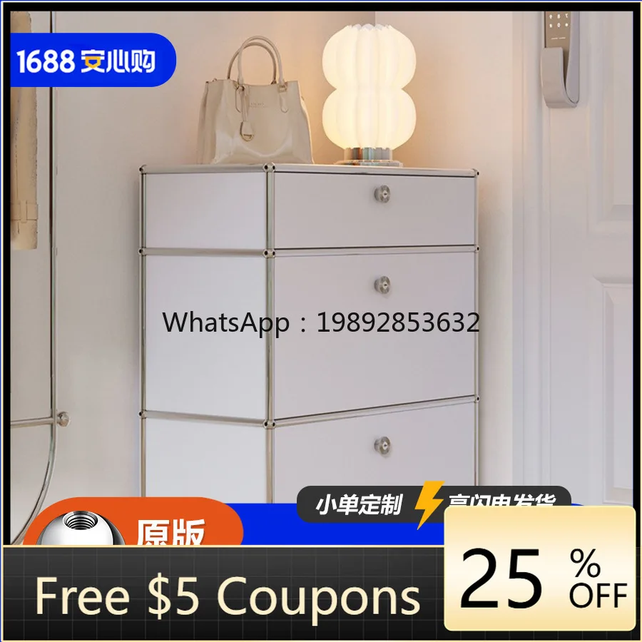 

LYY Modular Cabinet Living Room Shoe Modern Simple Bedroom Side Storage Stainless Steel Modular Combination