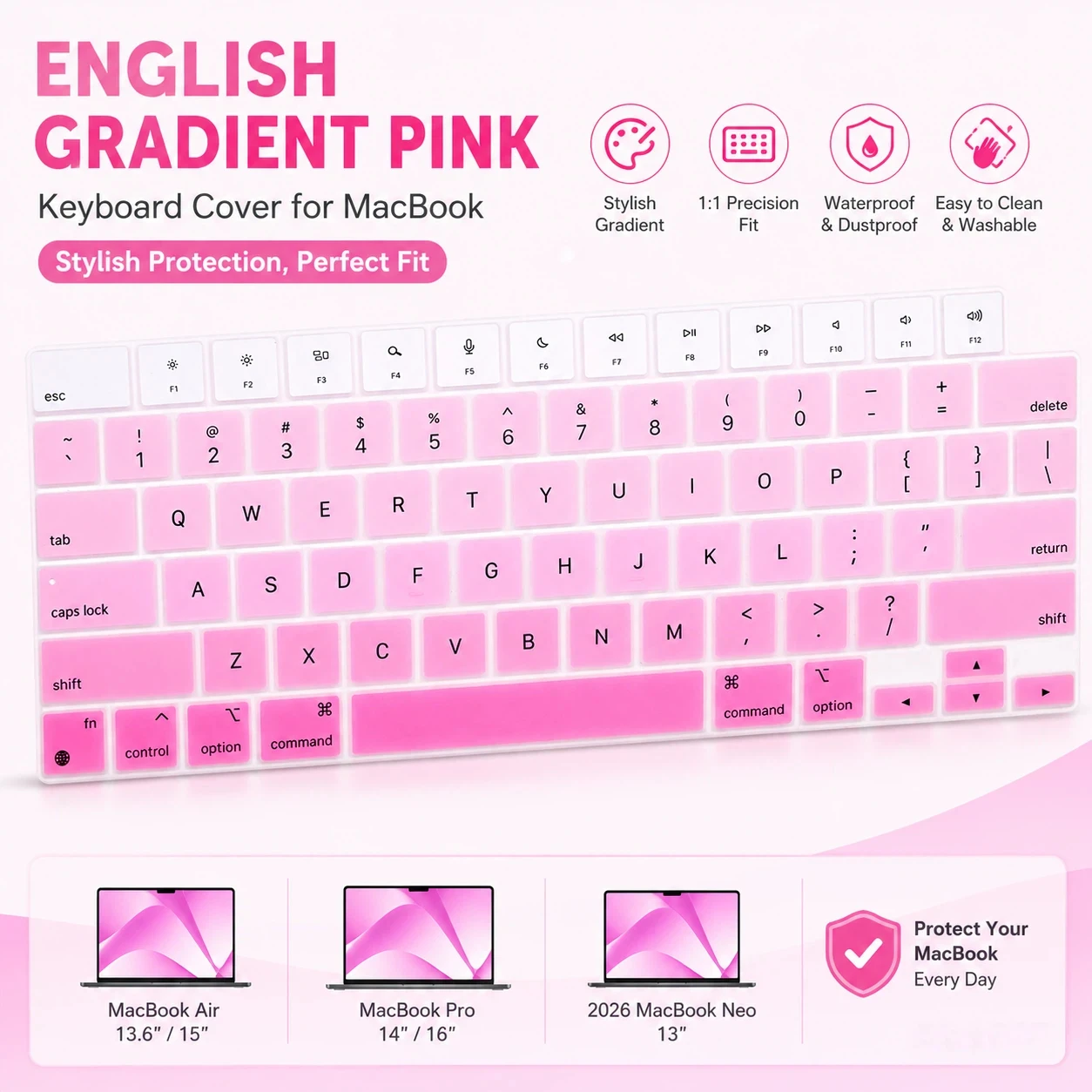 Silicone Keyboard Cover US Layout for MacBook Air 13