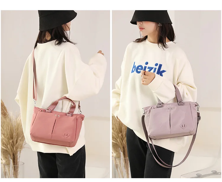 

Multi-functional waterproof nylon multi-pocket single-shoulder bag, large-capacity hand-carry commuting crossbody backpack