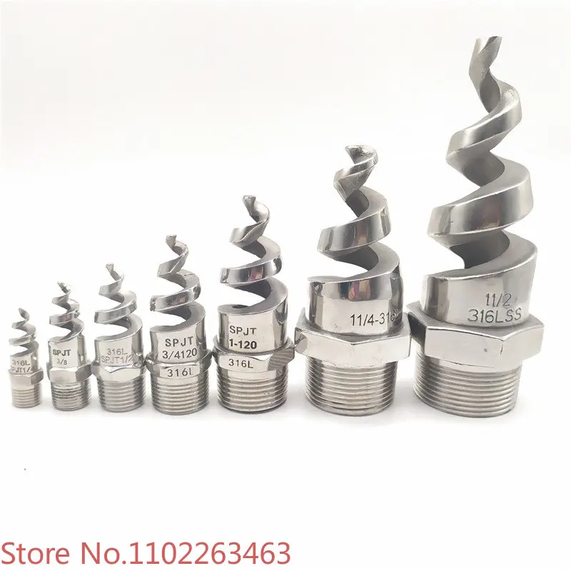 316L stainless steel spiral nozzle desulfurization, dust removal, spray cooling 4 6 points DN15 20 spray nozzle