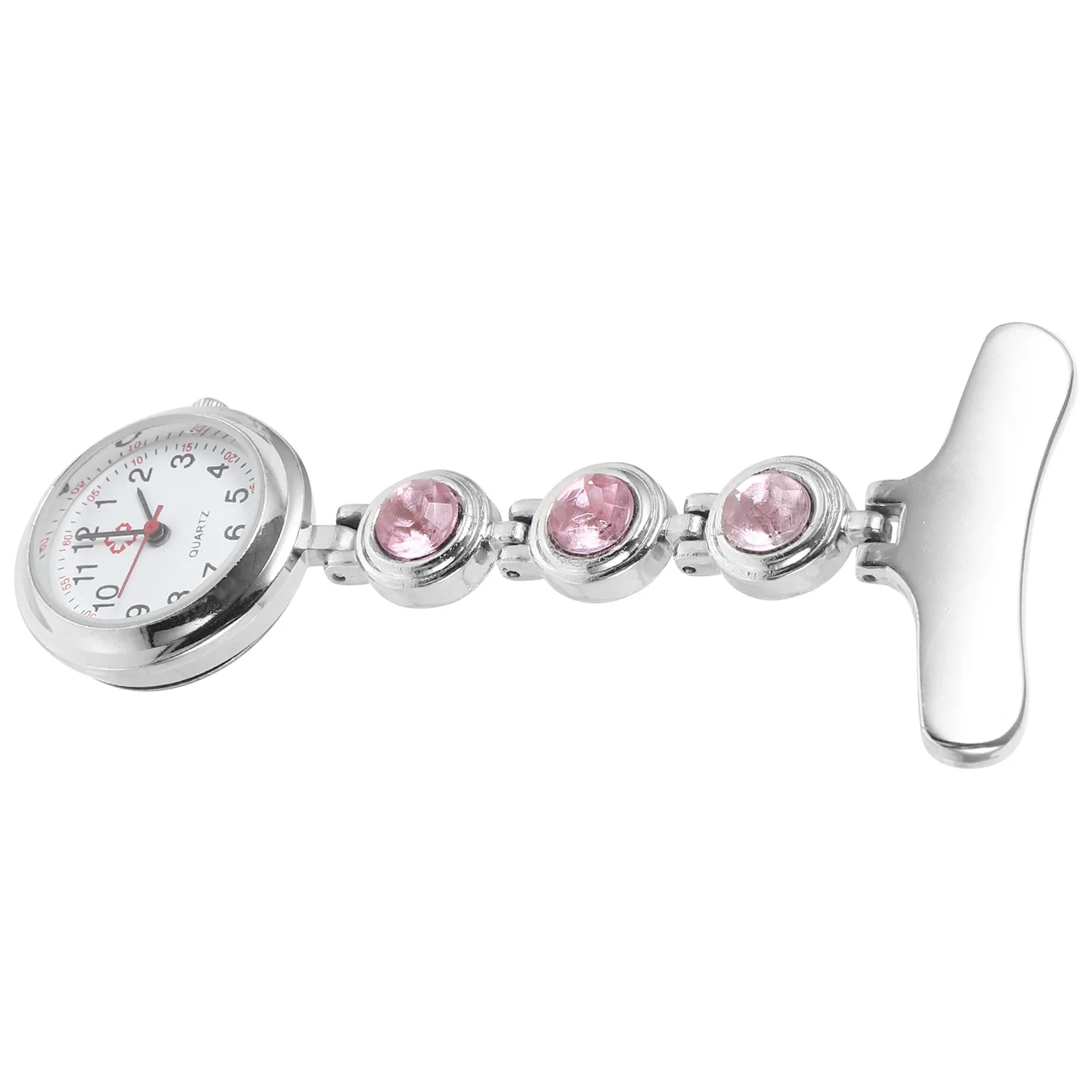 Stylish Rhinestone Nurse Lapel Watch for Students Nurses Professionals Exam Timekeeping Clip on Fob Pendant Nursing Watch