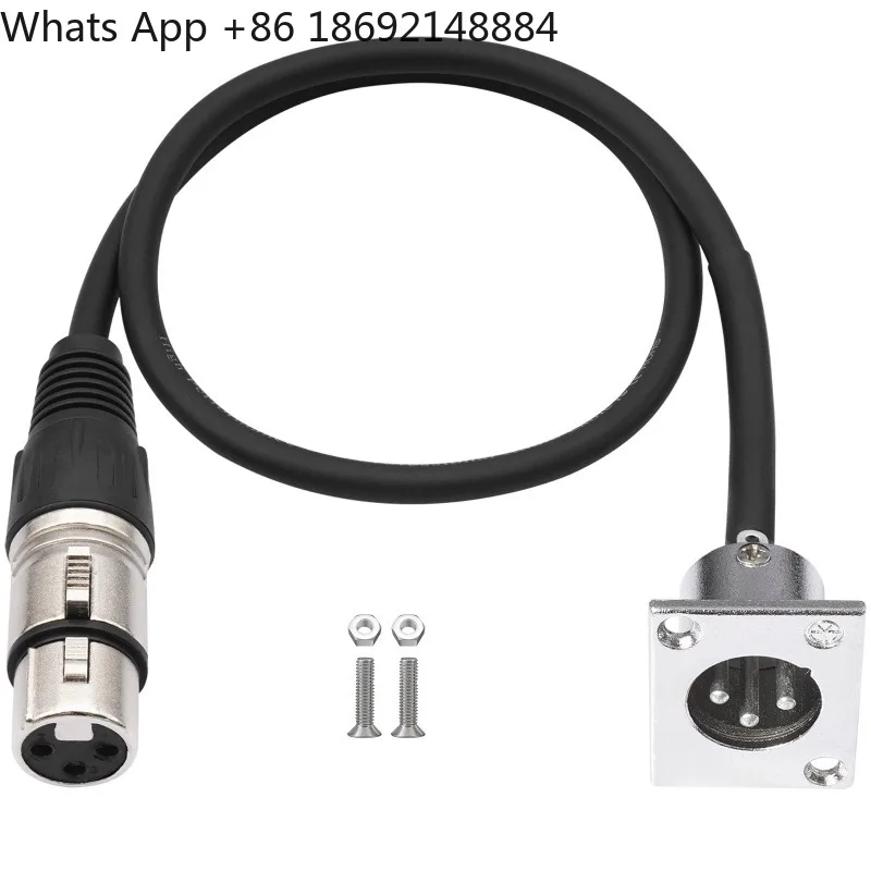 Three-core mother to D-type  male 0.6 meters floor box audio cable