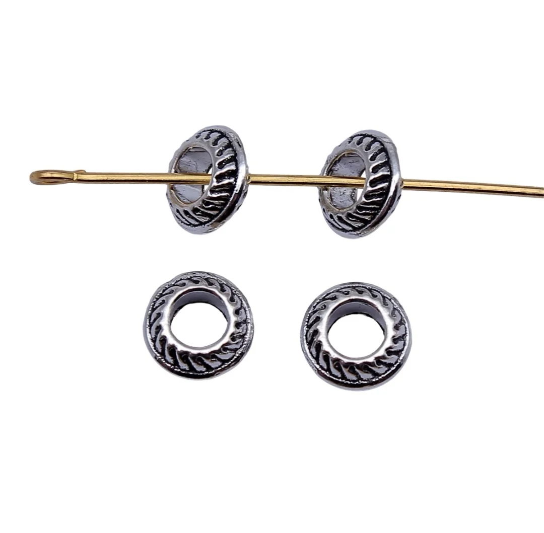 

80pcs 7.5x7.5x3.2mm Zinc alloy metal tibetan silver plated bead charm T1303 for jewelry making