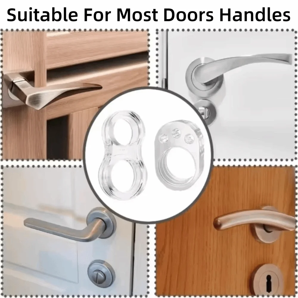 1pc PVC Door Handle Bumper Clear Silicone Silicone Door Knob Protector Anti-collision No Drill Door Bumper Ring Home Office