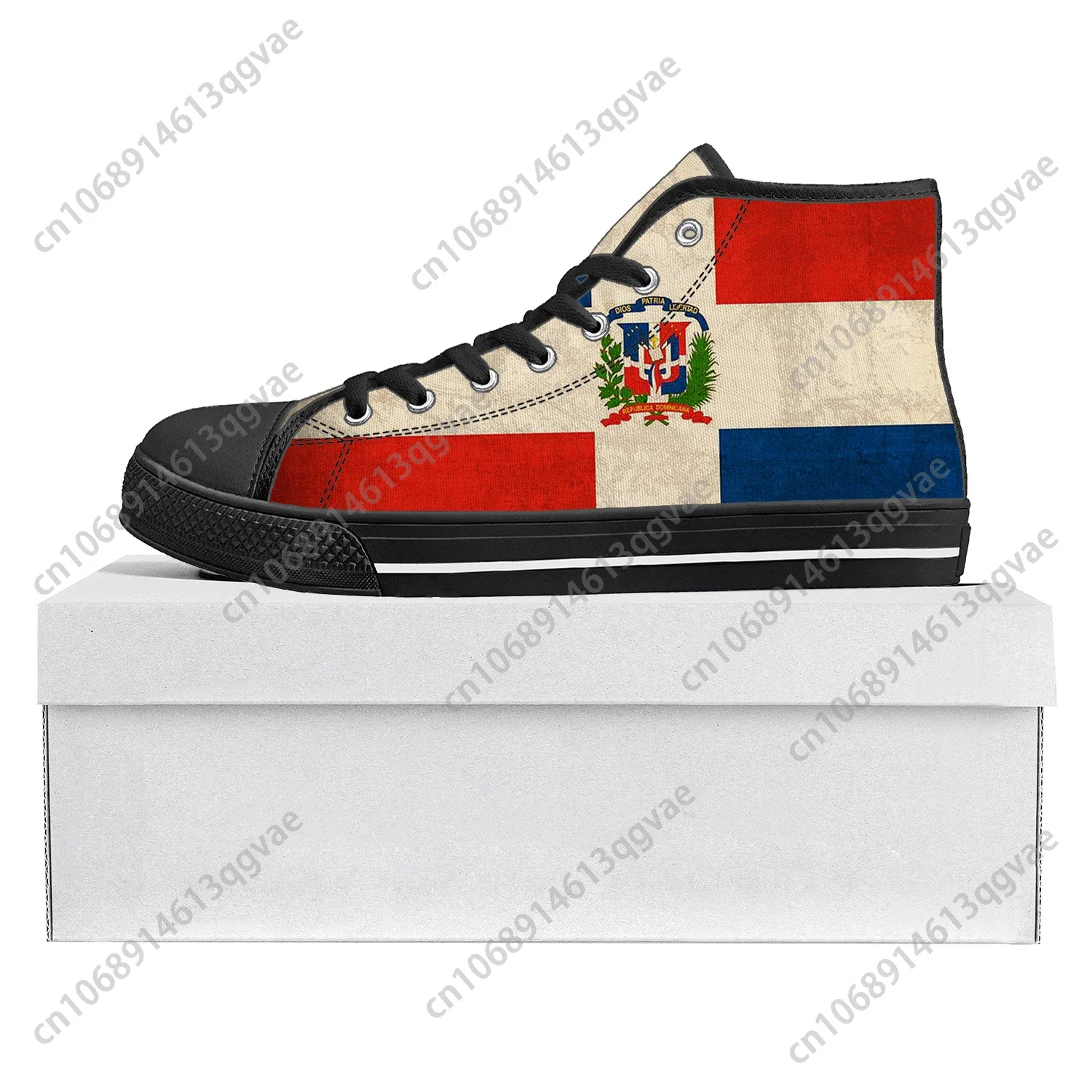 Dominican Republic Flag High Top High Quality Sneakers Mens Womens Teenager Canvas Sneaker Casual Couple Shoes Custom Shoe