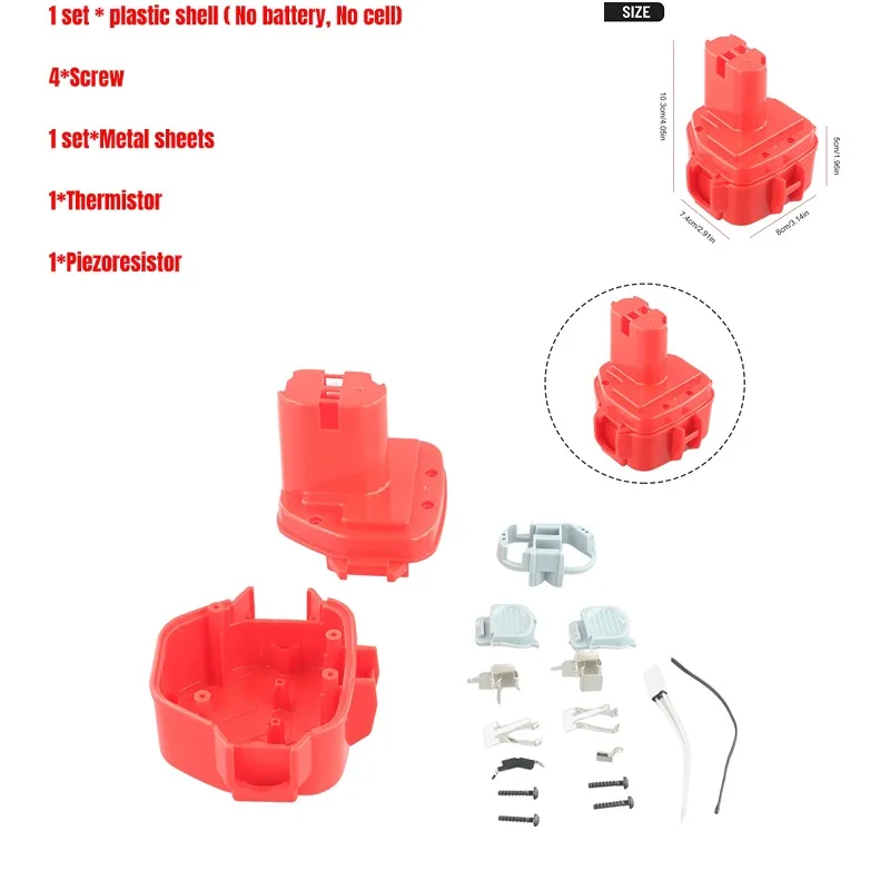 1 Set Plastic Shell For MAKITA Electric Drill 12V NI-CD NI-MH 1220 PA12 1222 1233S 1233SA 1233SB Cover Power Tool Batteries Case