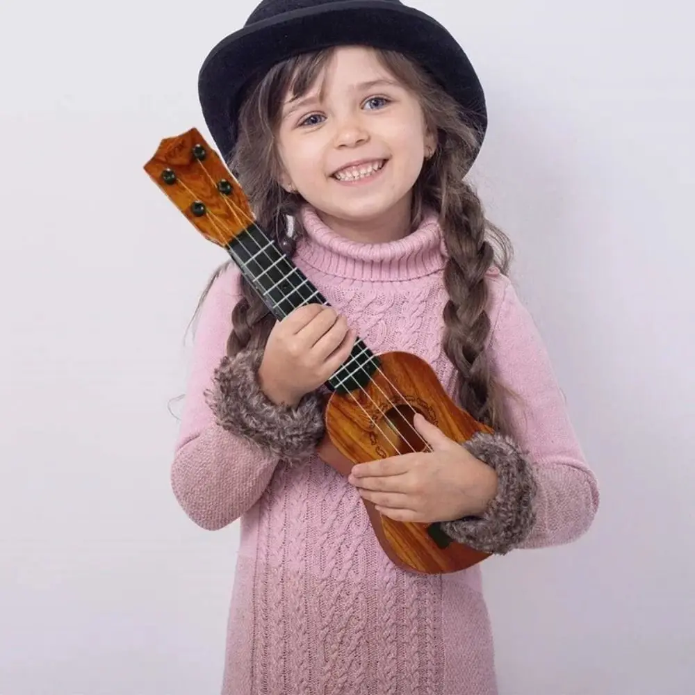 Ukulele 4-strunowe Instrument Muzyczny Regulowany Gałka Strunowa Yukrili Zabawki Symulacja Ukulele Wytrzymała Klasyczna Mała Gitara