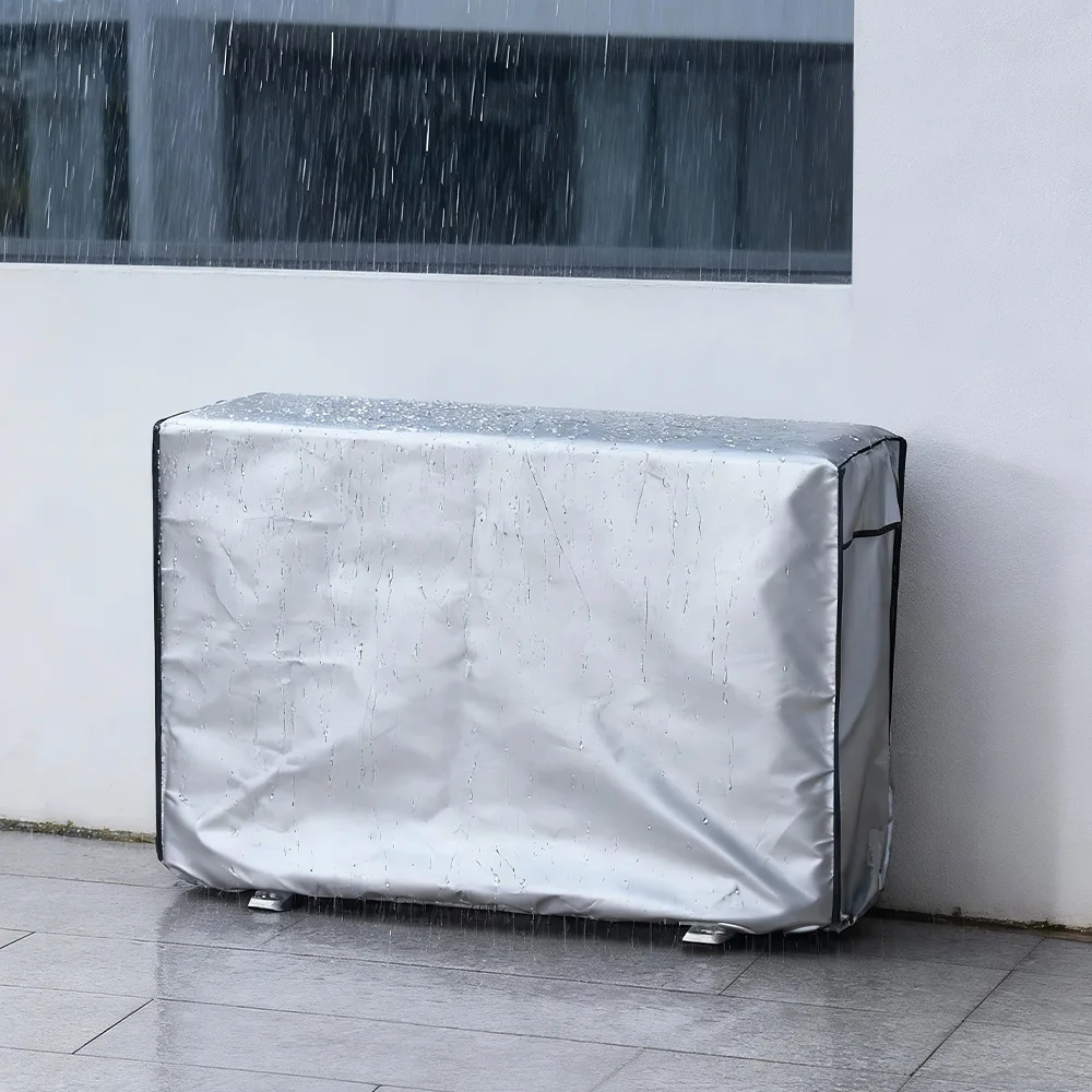 Silver 600D Thickened Oxford Fabric AC Cover - Full-Wrap Weatherproof Protector, Scratch & Wear Resistant for Home Outdoor Air C