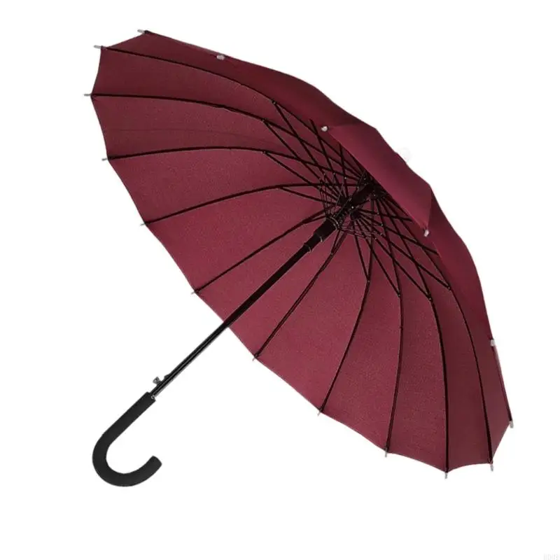 

Сверхмощный зонт с длинной ручкой, водонепроницаемая ткань, ветрозащитная защита от дождя, водонепроницаемая для повседневного