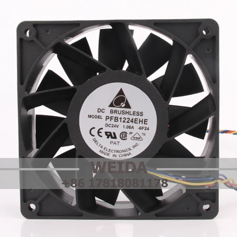 

Case Fan Dual Ball Bearing for DELTA PFB1224EHE 120*120*38mm 12CM 24V 1.08A Inverter High Airflow Cooling Fan