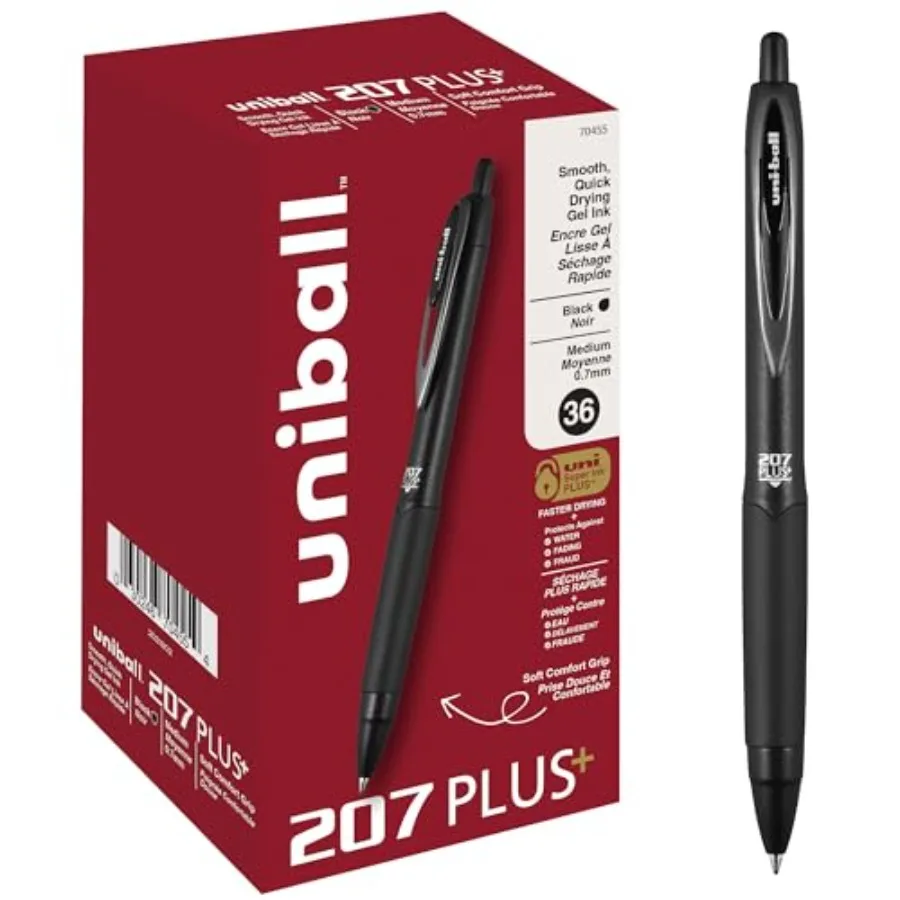 

uniball™ 207 Plus+ Retractable Gel Pens, Point,Ink, 36 Pack