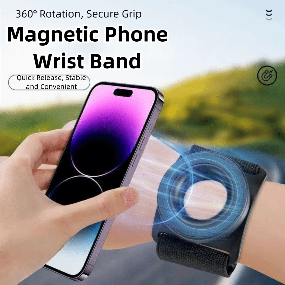 

New Magnetic Suspension Running Phone Holder 360° Rotatable for Magsafe Wrist Phone Stand Portable Cell Phone Arm Wrist Band Gym