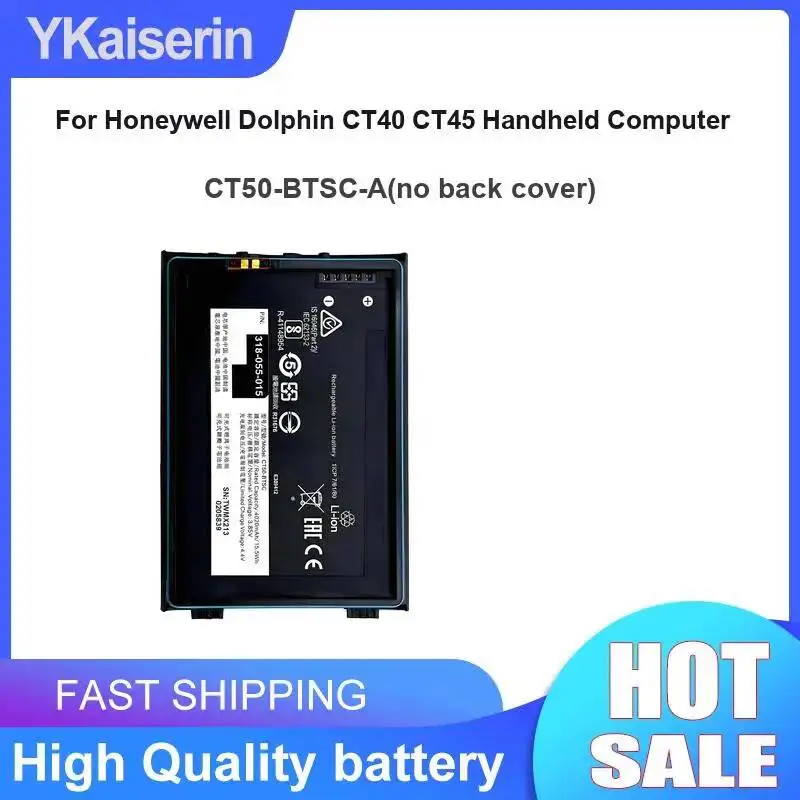 Handheld Computer Battery CT50-Btsc-A NO Back Cover 4040mAh For Honeywell Dolphin CT40 CT45 Handheld Computer