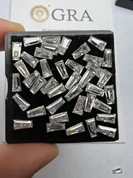 HMJ Loose Moissanite Big Trapezoid Step Cut D Color Lab Grown Diamond for Custom Clarity Engagement Jewelry Making with GRA