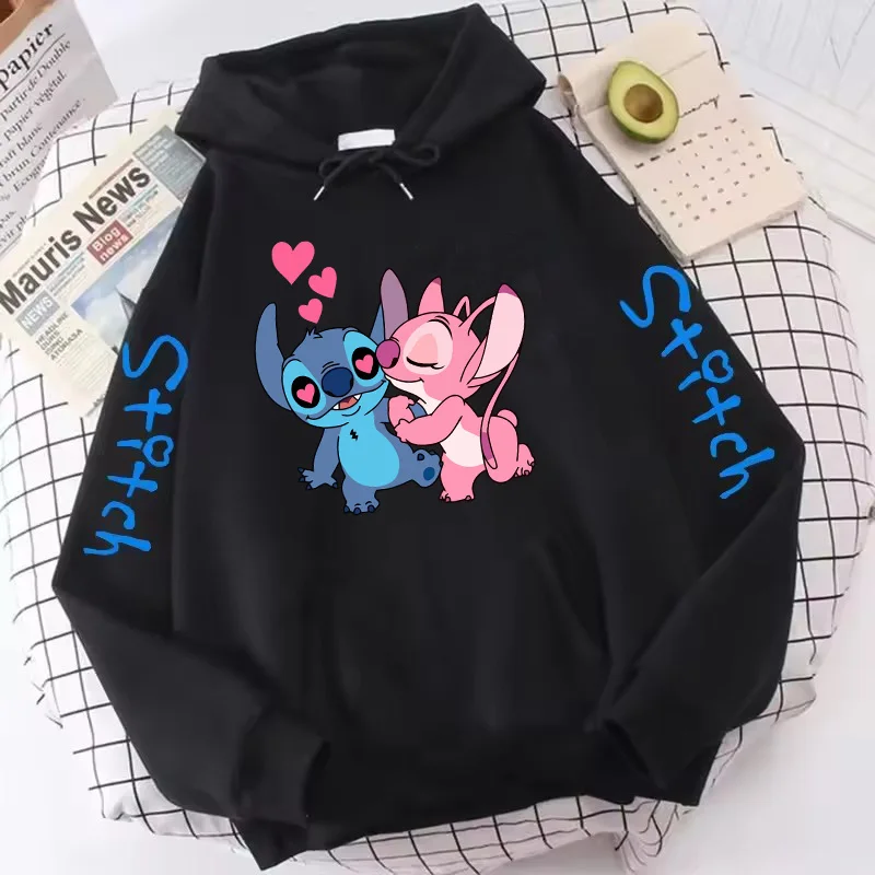 Hot Lilo Stitch Hoodies Women Men Harajuku Cute Anime Sweatshirt Cartoon Y2k Gothic Streetwear 2000s Manga Hoody Female