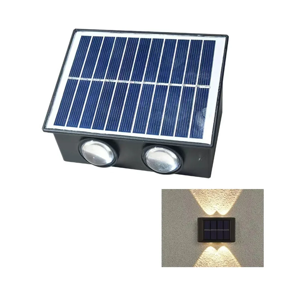 

IP65 Waterproof Solar Wall Lamp Warm/White/RGB Lights Up and Down 4/6/8 LED Solar Light Easy To Install Energy Saving