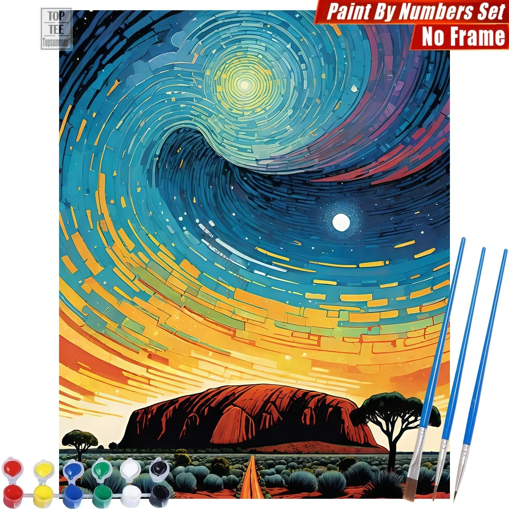

Набор для рисования по номерам «Звездный путь Улуру» - Картина на холсте с изображением звезд Улуру, Австралия, подарок на День святого Валентина для девушки