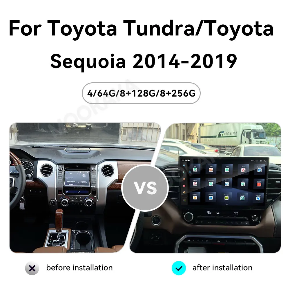 14.6'' Android13 For Toyota Tundra Sequoia 2014-2019 Car Multimedia Video Player GPS Navigation Auto Carplay Car Radio DSP BT 4G