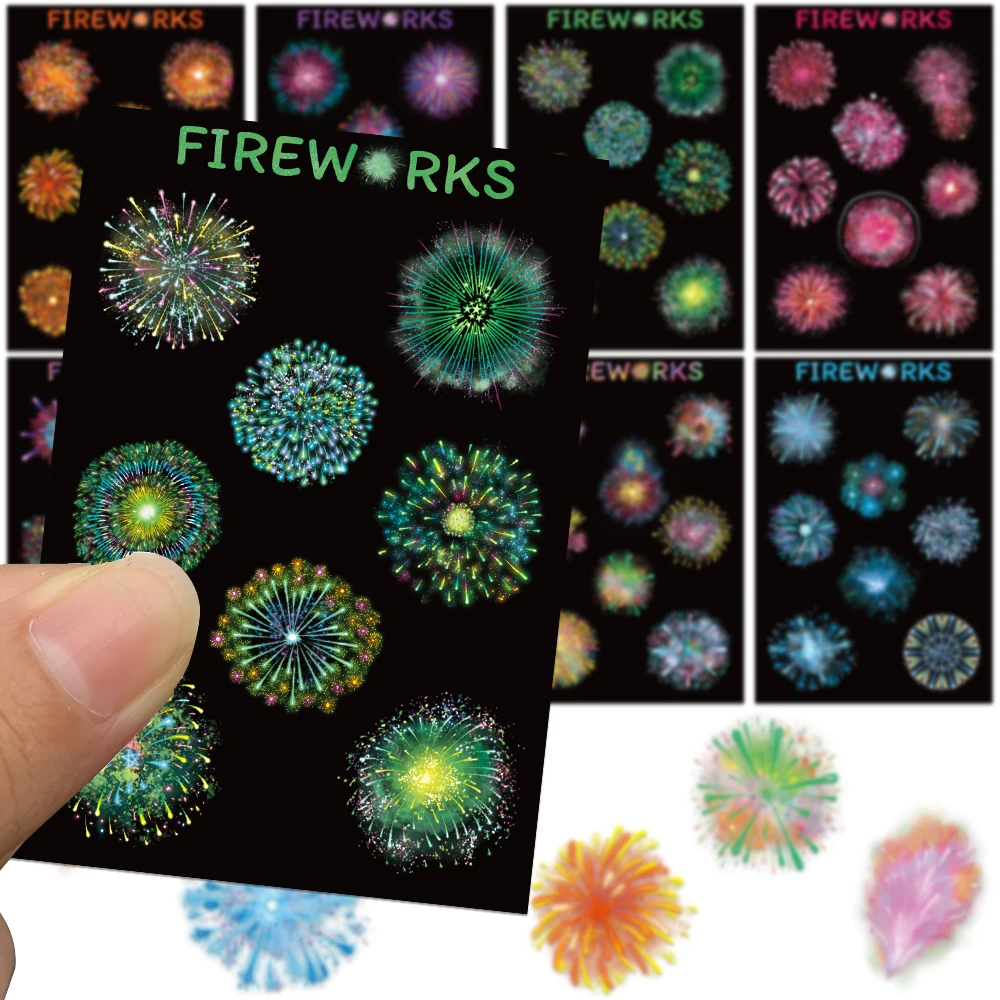 32 Vellen Kleurrijk Vuurwerk DIY Puzzel Cartoon Speelgoed Stickers Voor Telefoonhoesje Plakboek Bagage Cup Skateboards Graffiti Stickers