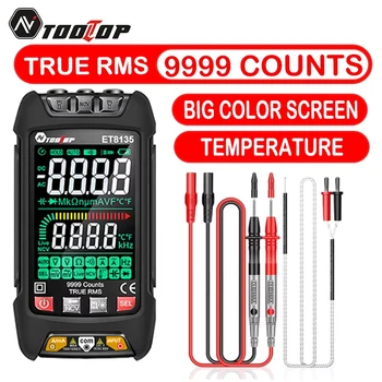 Tooltop et8135 1000v multímetro digital true rms 9999 contagens de alta precisão ac dc tensão ncv teste multímetro de alcance automático