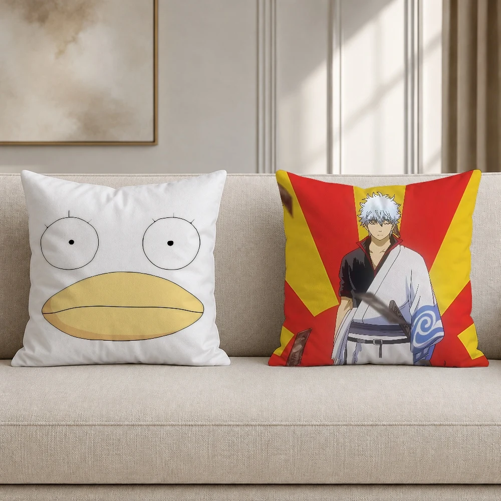 Anime Gintama Pillow Case Plush Pillow Cases Home Decoration Pillow Cover for Sofa Bed Chair Living Room