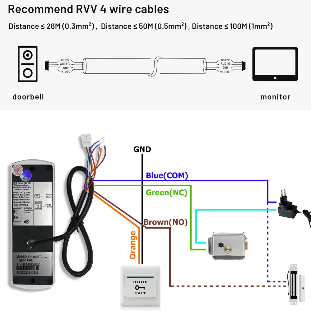 Tuya Smart Metal Campainha Vídeo Porteiro para Casa Vídeo Porteiro com Tela Sensível Ao Toque de 7 polegadas Monitor de 10 polegadas