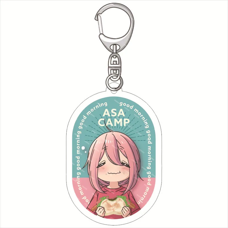 Anime Laid Back Camp acrylic keychain wasabi Mugohara Fujiko Shimarin Okaki Chiaki Car luggage pendant Fans friend gifts 6cm