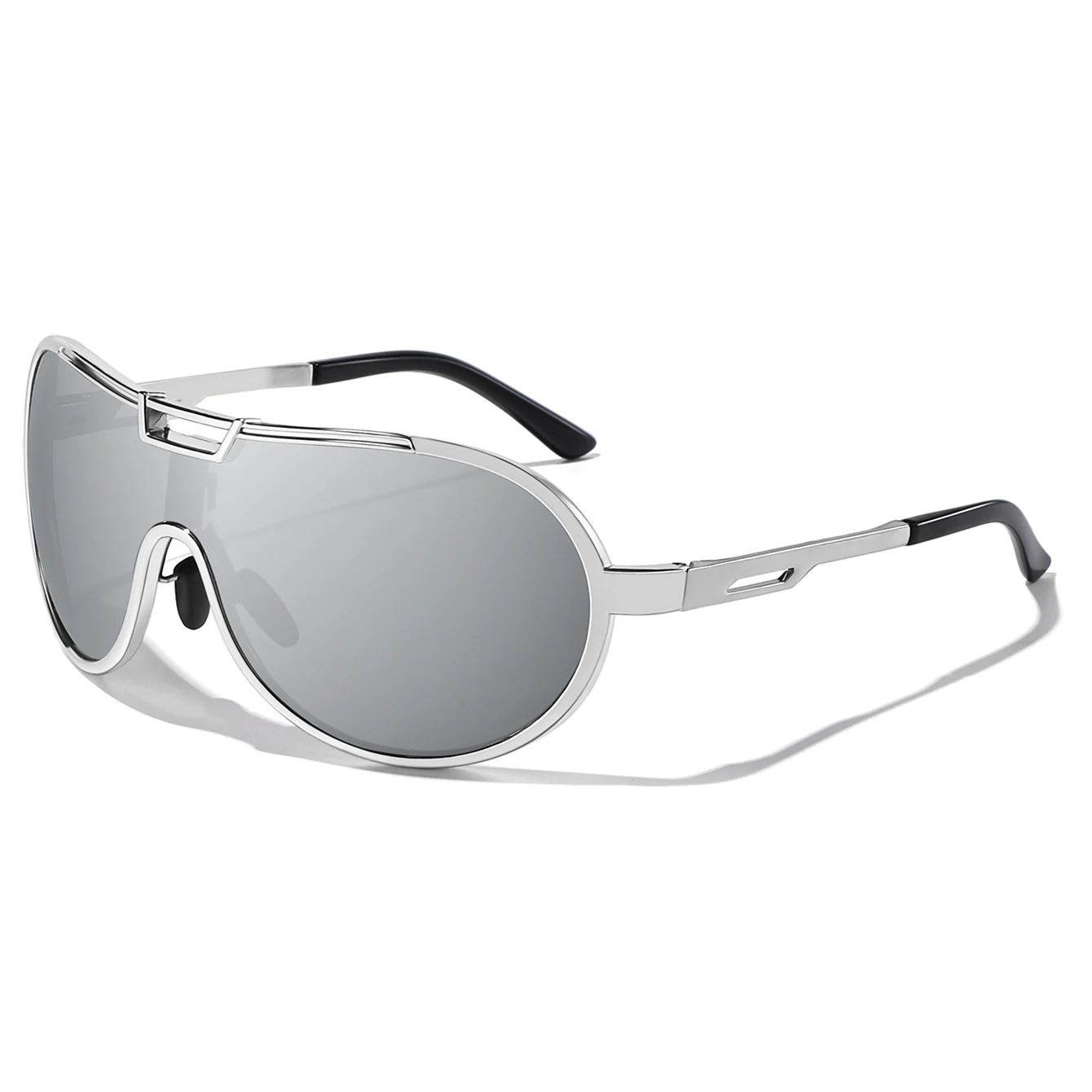 Modische Sonnenbrille für Damen und Herren, runde Brille mit großem Rahmen und UV-Schutz zum Fahren, Wandern, Reisen – Detail 7