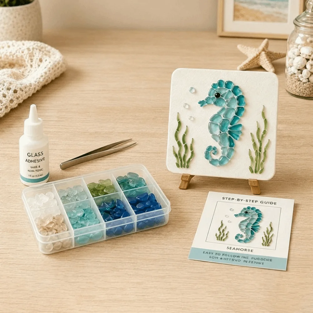 Glass Tiles Mosaic Kit Mosaic Craft Supply DIY Beginner Friendly DIY Glass Craft Glass Art Material Glass Mosaic Kit