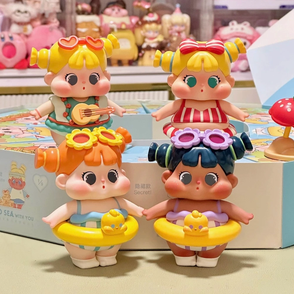 Echte Qoqo To Sea with You Serie BlindBox Kawaii Vinyl Puppen Sammlung Tischdekoration Mystery Surprise Urlaub Spielzeug Geschenk