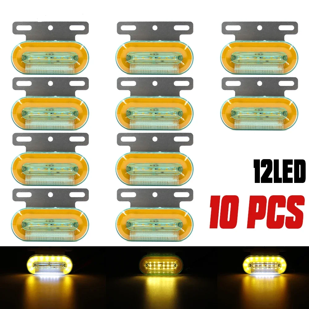 

10PCS 12V 24V 24 LED Car Side Marker Lights External Tail Warning Light Signal Indicator Lamp 3 Modes Truck Trailer Lorry Boat