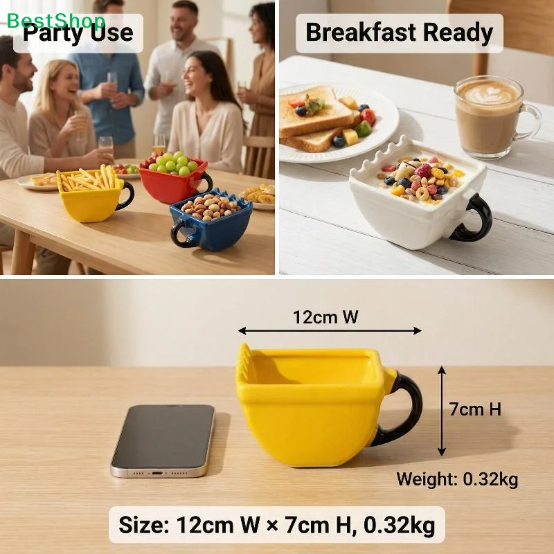 ♬Creative Ceramic Mug Toothed Rim Spoon Holder Two Tone Glaze Small Capacity For Coffee Dessert Breakfast Home Cafe Use