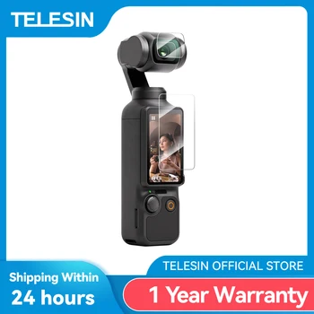 TELESIN 강화 유리 스크린 보호대, DJI OSMO 포켓 3 용, 렌즈 보호 보호 필름, 고프로 액세서리