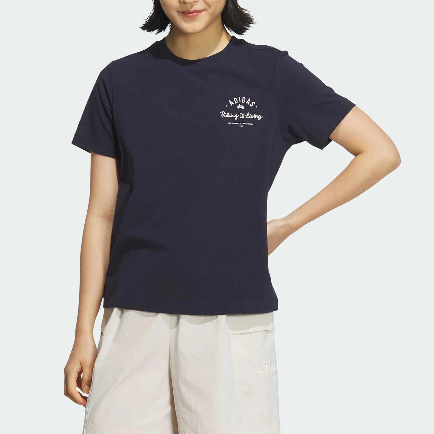 

Adidas Official Authentic 2024, новая женская спортивная тренировочная повседневная футболка с короткими рукавами JN7769