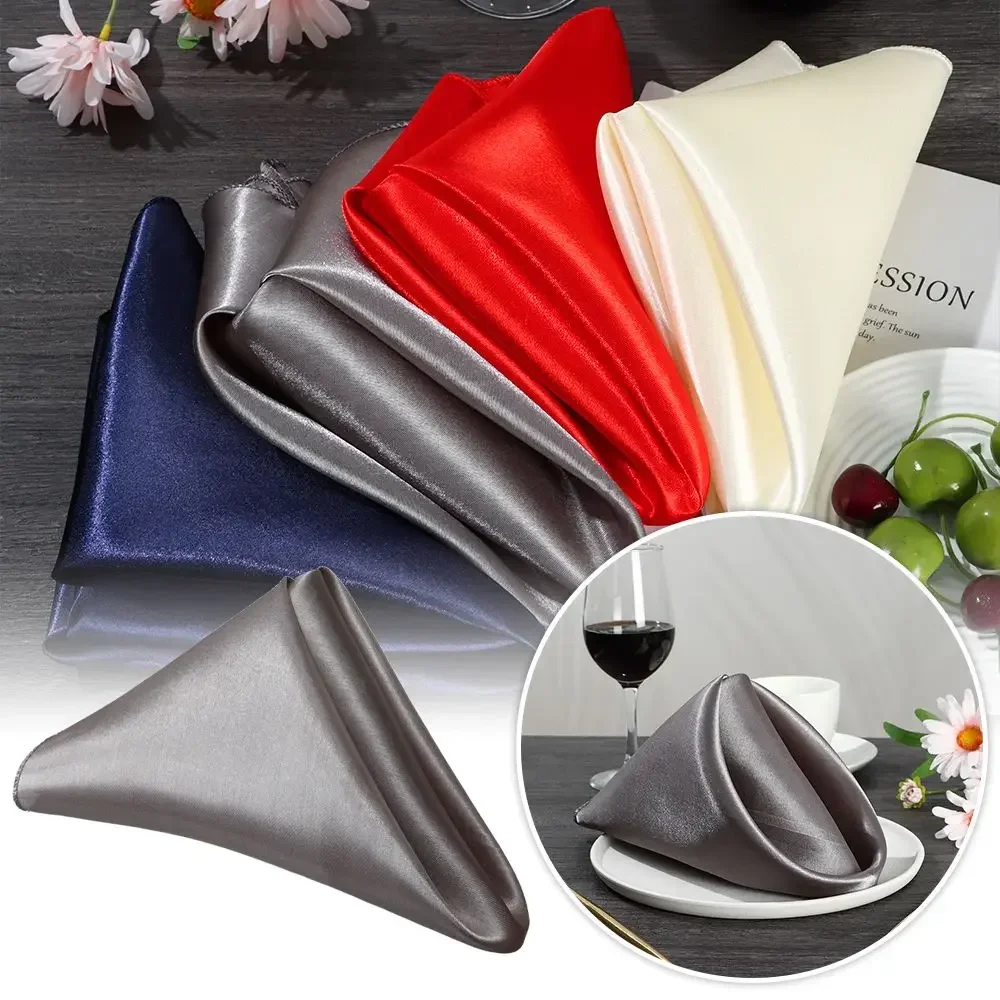 Table Cloth Napkins Durable Fabric Reusable Uniform Color for Kitchen Dining Christmas Wedding Decoration Napkin